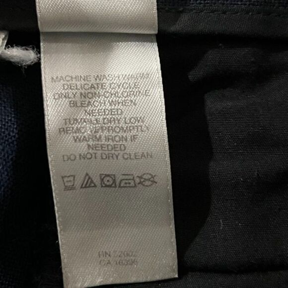 Vintage Liz Claiborne Linen Cotton Kylie Navy Blue High Waist Pleated Pants Sz 8 - Picture 9 of 9